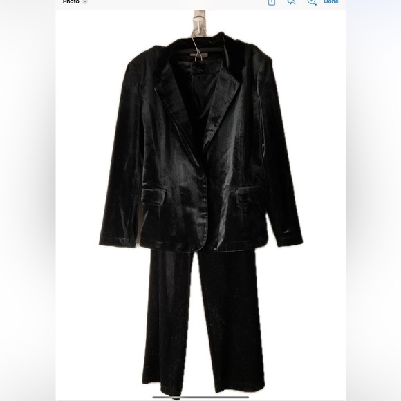 The ALLY B COLLAB PLUSH BLACK VELVET DRESS PANTS - Picture 7 of 7